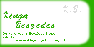 kinga beszedes business card